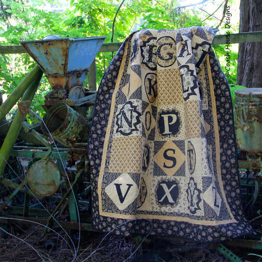 Vintage Alphabet Downloadable PDF Quilt Pattern