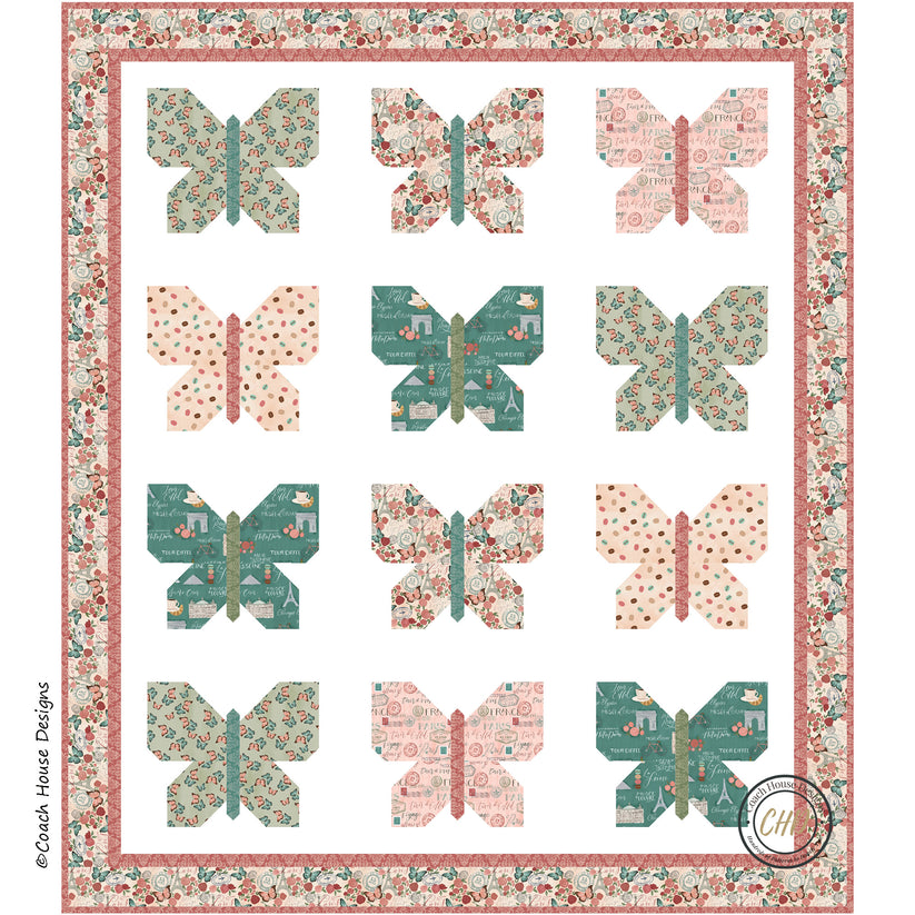 A Flutter in France Downloadable PDF Quilt Pattern – Coach House Designs US