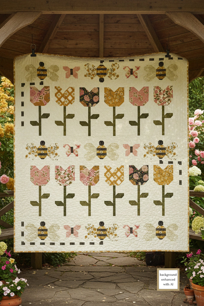 Bees at Work Lap Downloadable PDF Quilt Pattern (Pre-Order)