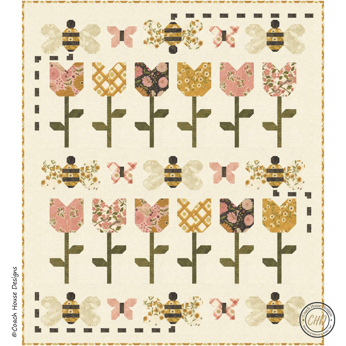 Bees at Work Lap Downloadable PDF Quilt Pattern (Pre-Order)