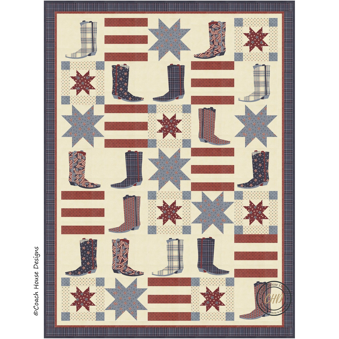 Boots & Stripes Downloadable PDF Quilt Pattern