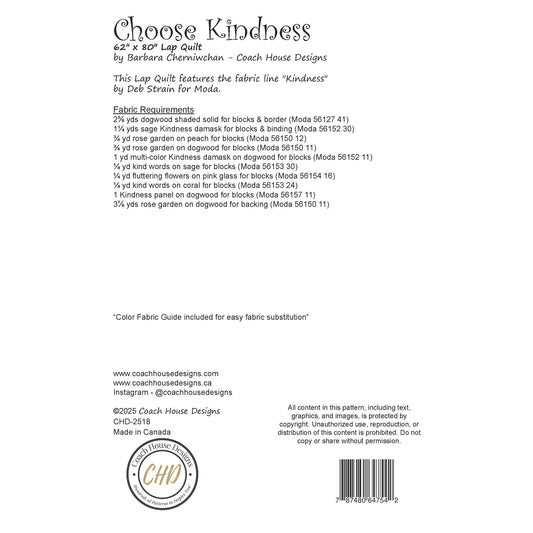 Choose Kindness Quilt Pattern
