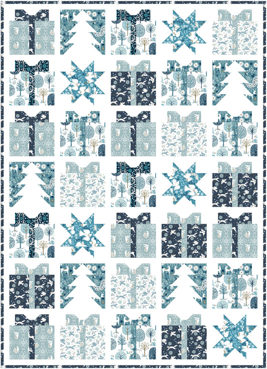 Cool Blue Christmas Downloadable PDF Quilt Pattern (Pre-Order)