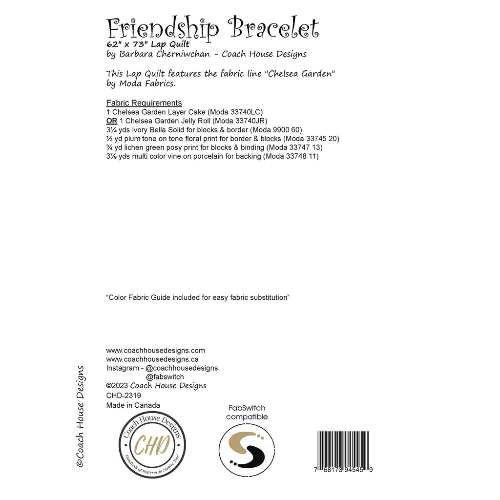 Friendship Bracelet Digital Pattern Coach House Designs US