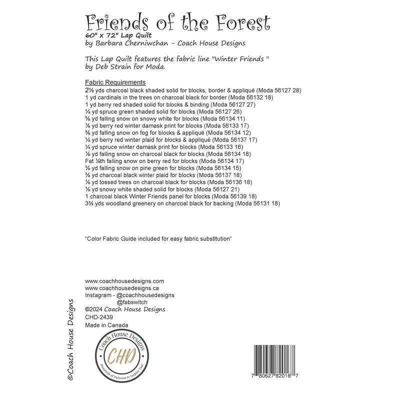 Friends of the Forest Quilt Pattern (Pre-Order)