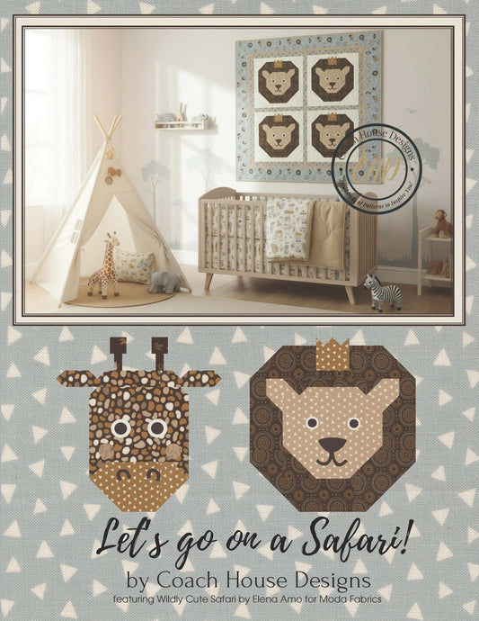 Let's Go on a Safari Downloadable PDF Quilt Pattern Booklet