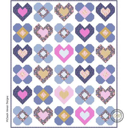 Hearts & Flowers Lap Quilt and Table Runner Pattern