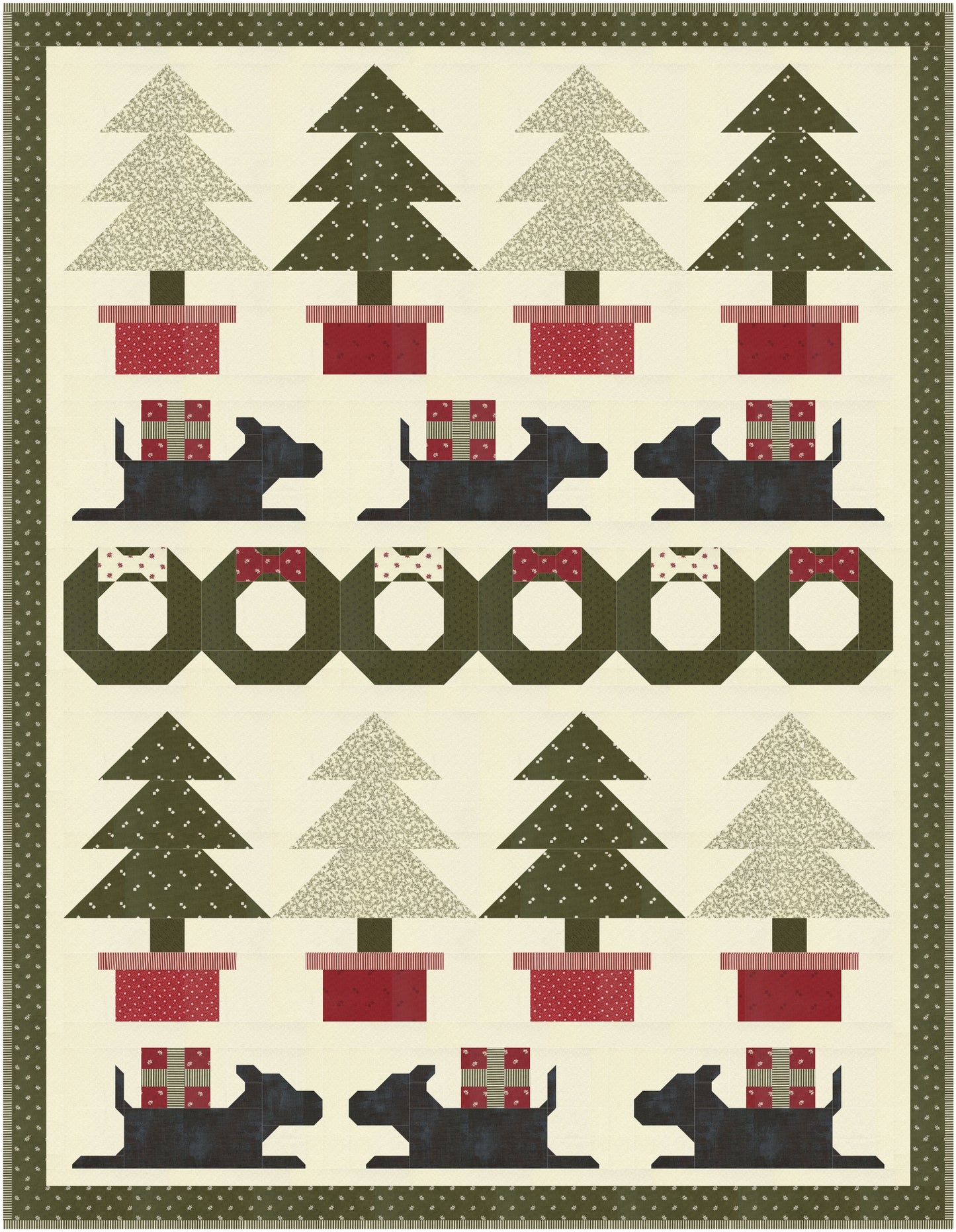 Puppy's First Christmas Downloadable PDF Quilt Pattern (Pre-Order)