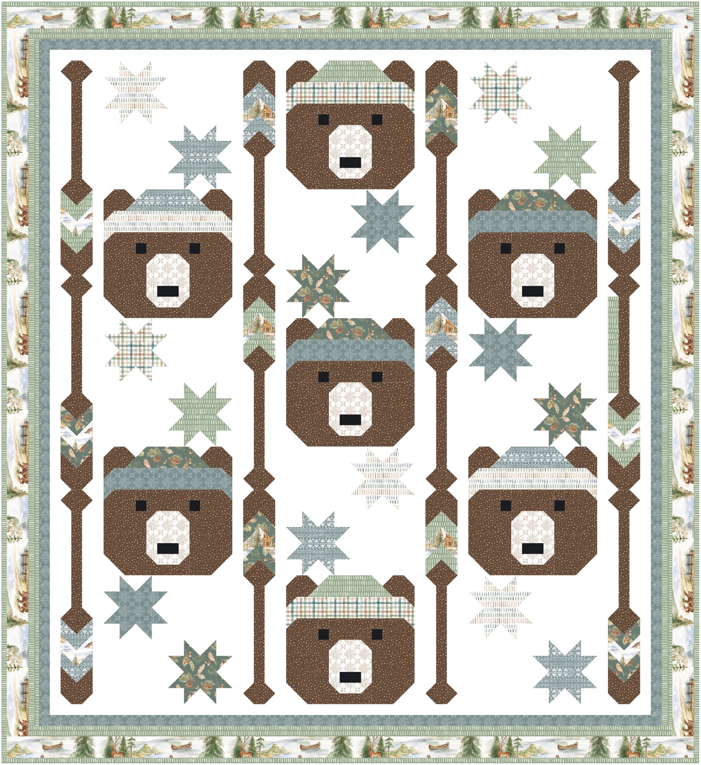Lake Time Bears Downloadable PDF Quilt Pattern (Pre-Order)
