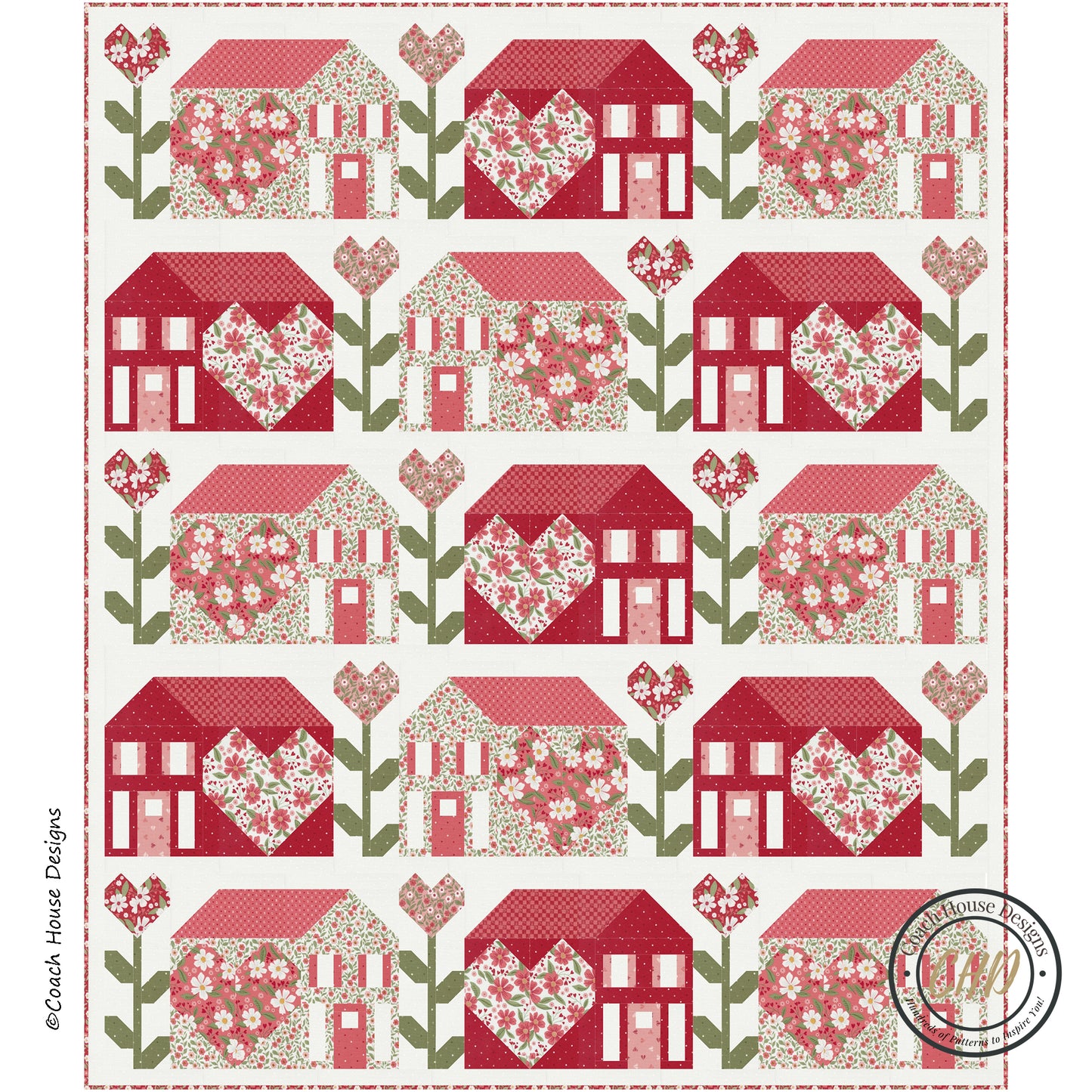 Love Blooms at Home Downloadable PDF Quilt Pattern