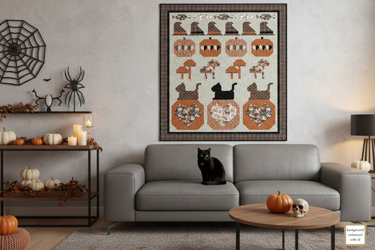 Meow-loween Downloadable PDF Quilt Pattern (Pre-Order)