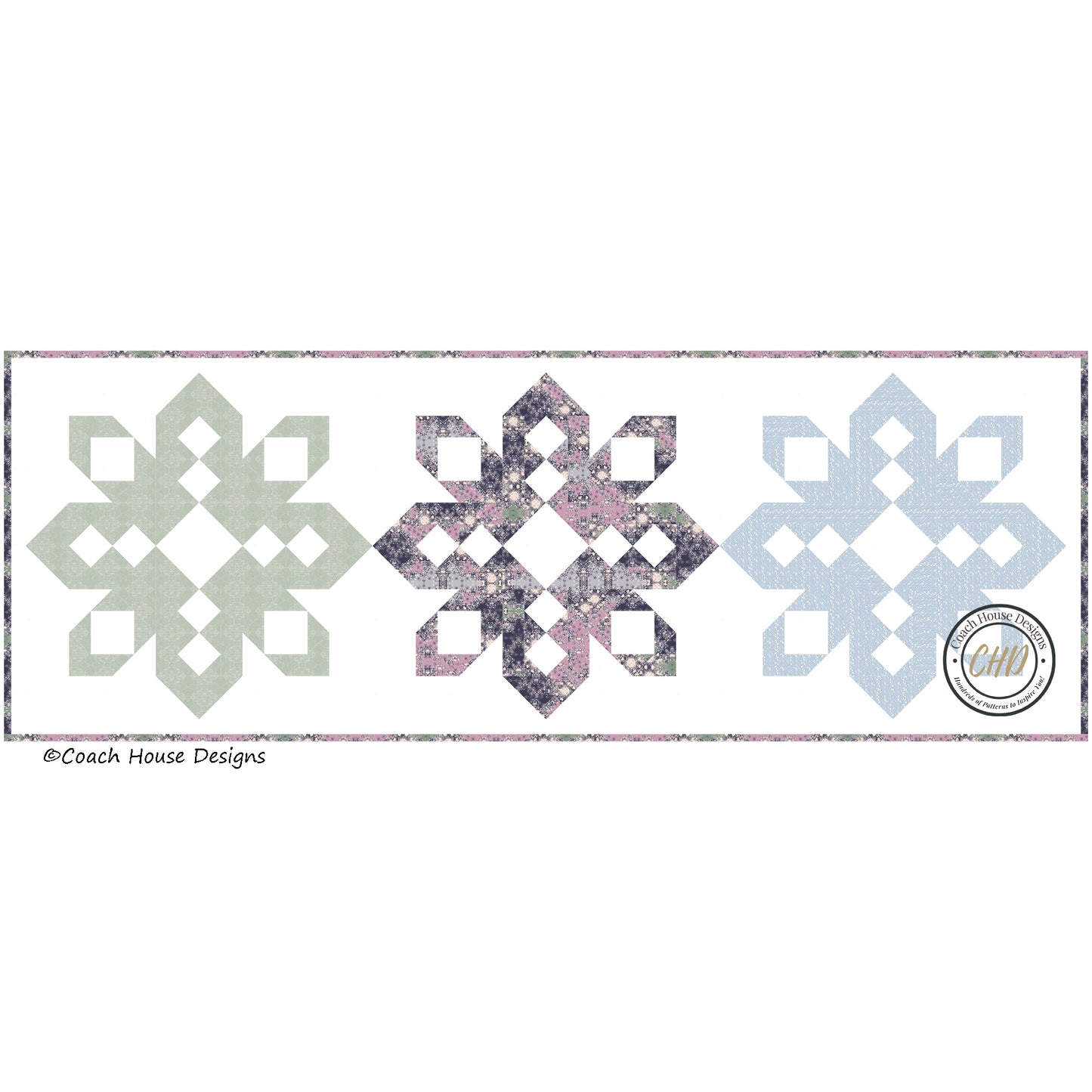 Northern Snowflakes Quilt and Table Runner Downloadable PDF Pattern