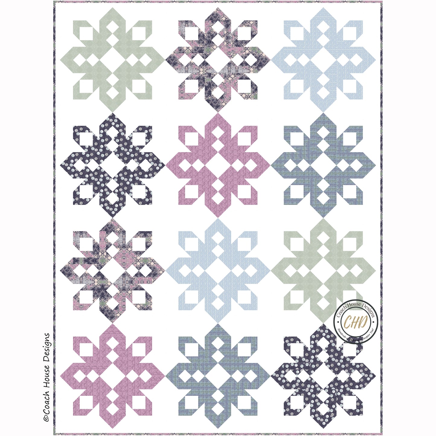 Northern Snowflakes Quilt and Table Runner Downloadable PDF Pattern