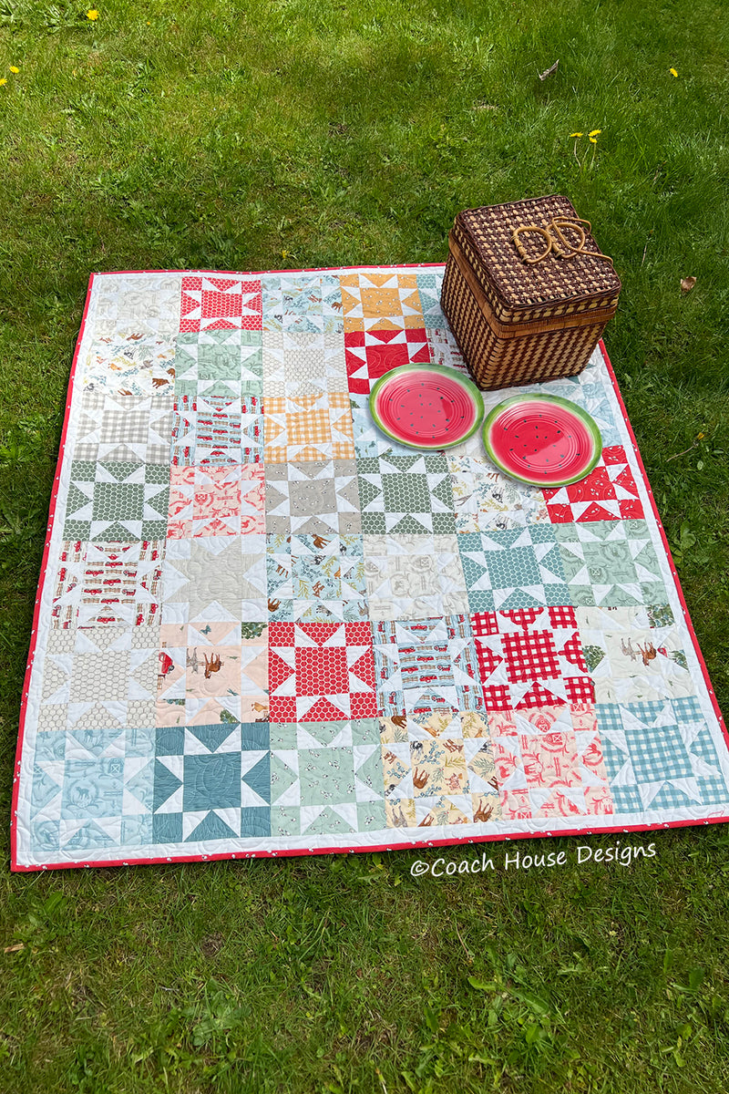 Picnic Pattern Ripped Paper Picnic Quilt Pattern – Coach House Designs US