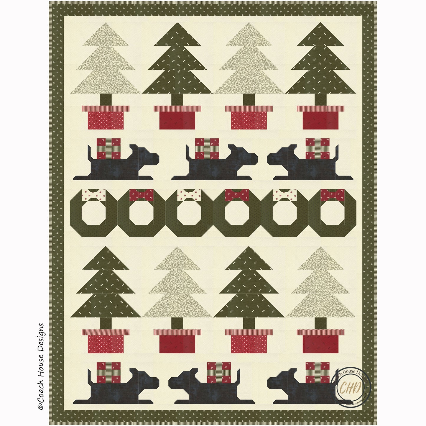 Puppy's First Christmas Downloadable PDF Quilt Pattern (Pre-Order)