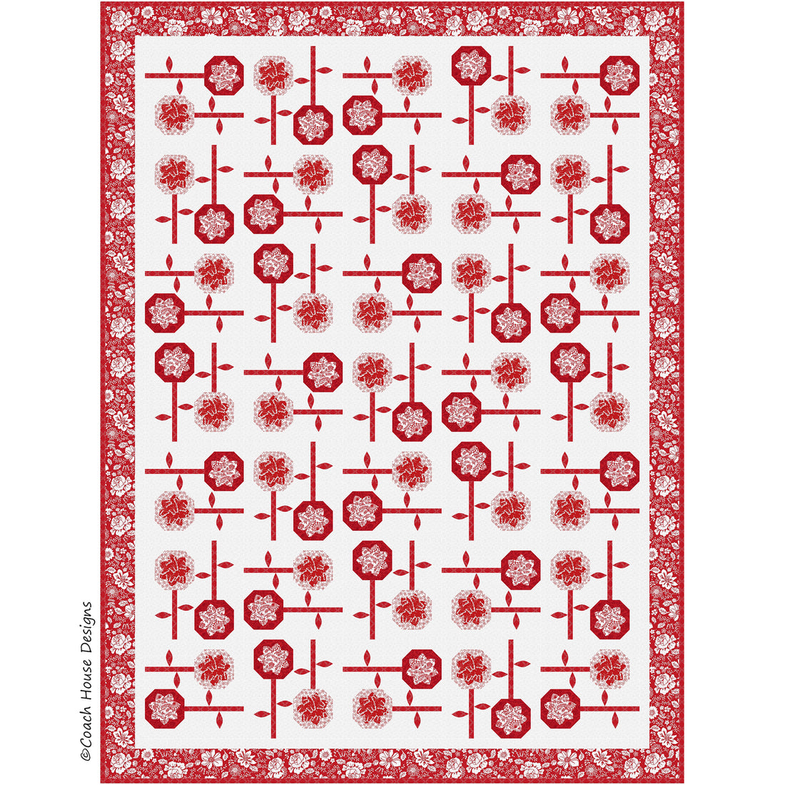 Redwork Flower Market Downloadable PDF Quilt Pattern – Coach House ...