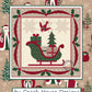 Appliqued wall or lap quilt pattern cover featuring Santa's sleigh filled with presents and a Christmas Tree.