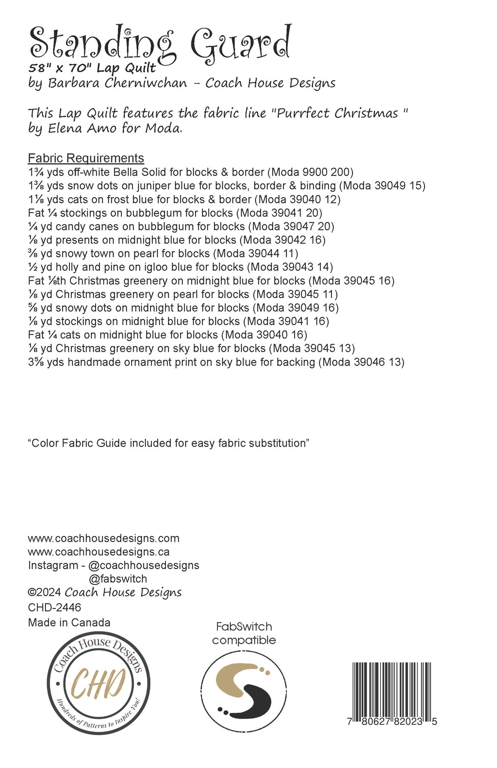 Standing Guard Quilt Pattern (Pre-Order) – Coach House Designs US