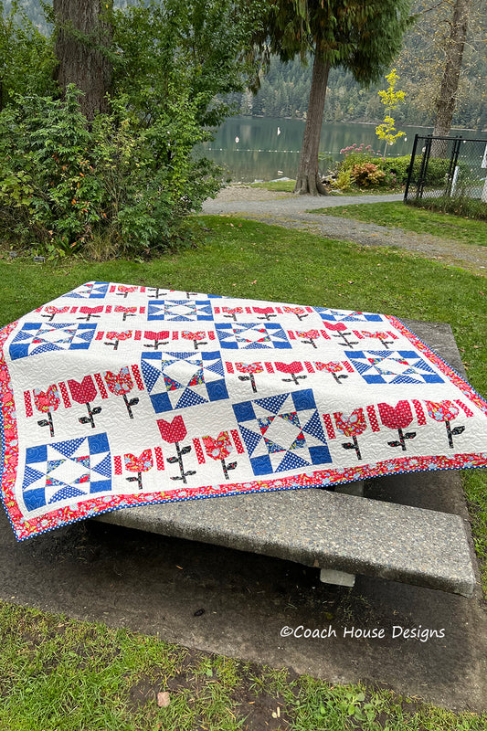Stars & Blooms Downloadable PDF Quilt Pattern