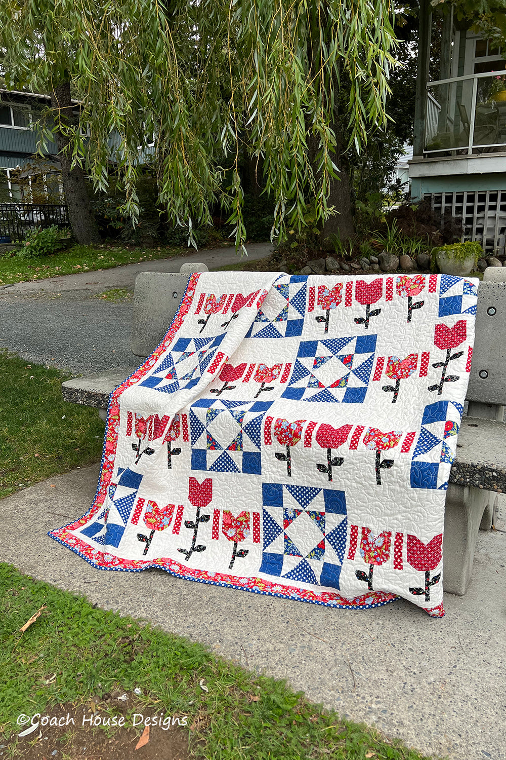Stars & Blooms Downloadable PDF Quilt Pattern