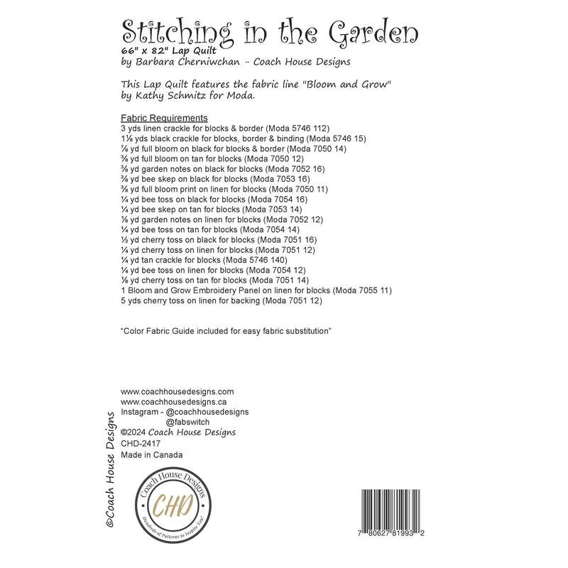 Stitching in the Garden Quilt Pattern (Pre-Order)