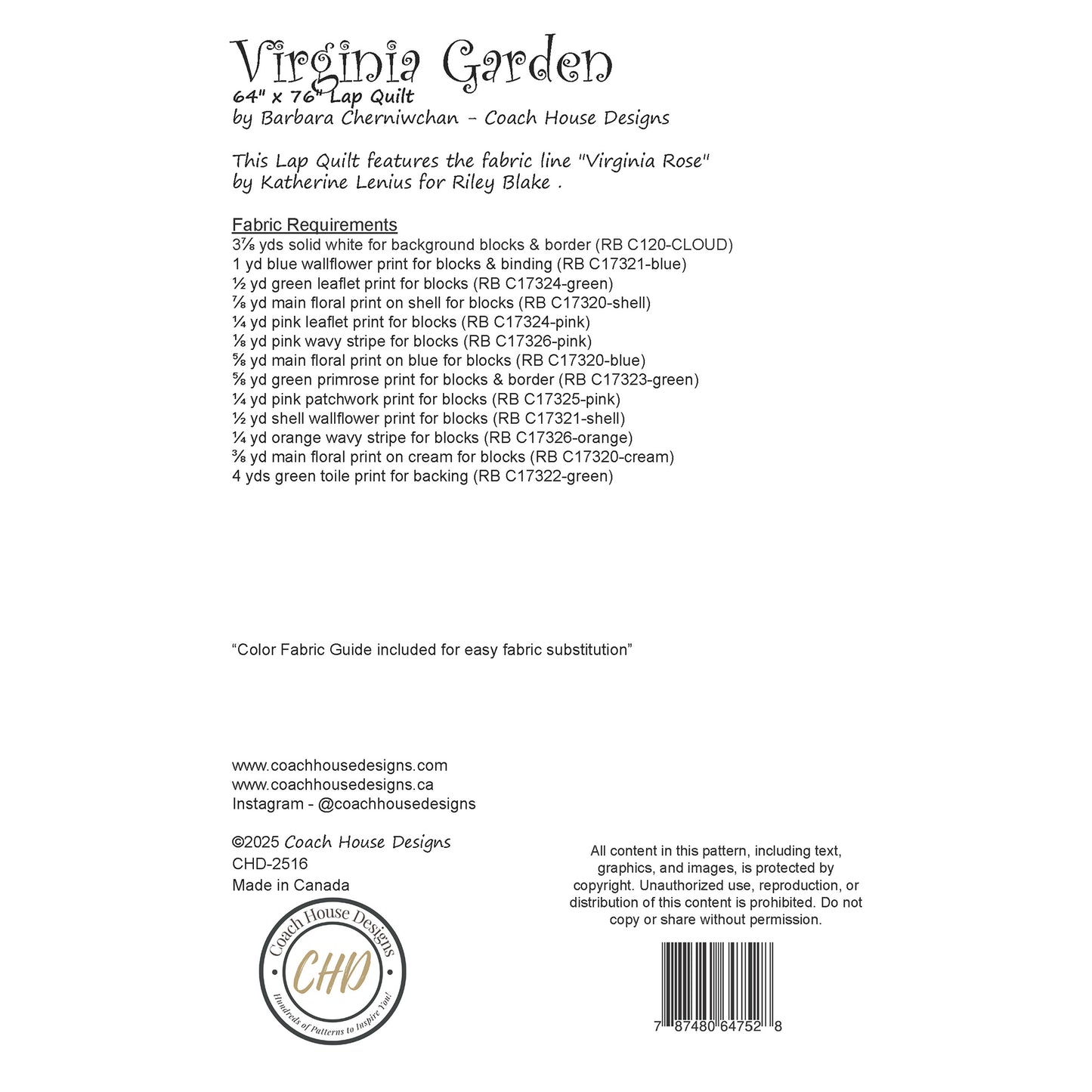 Virginia Garden Quilt Pattern