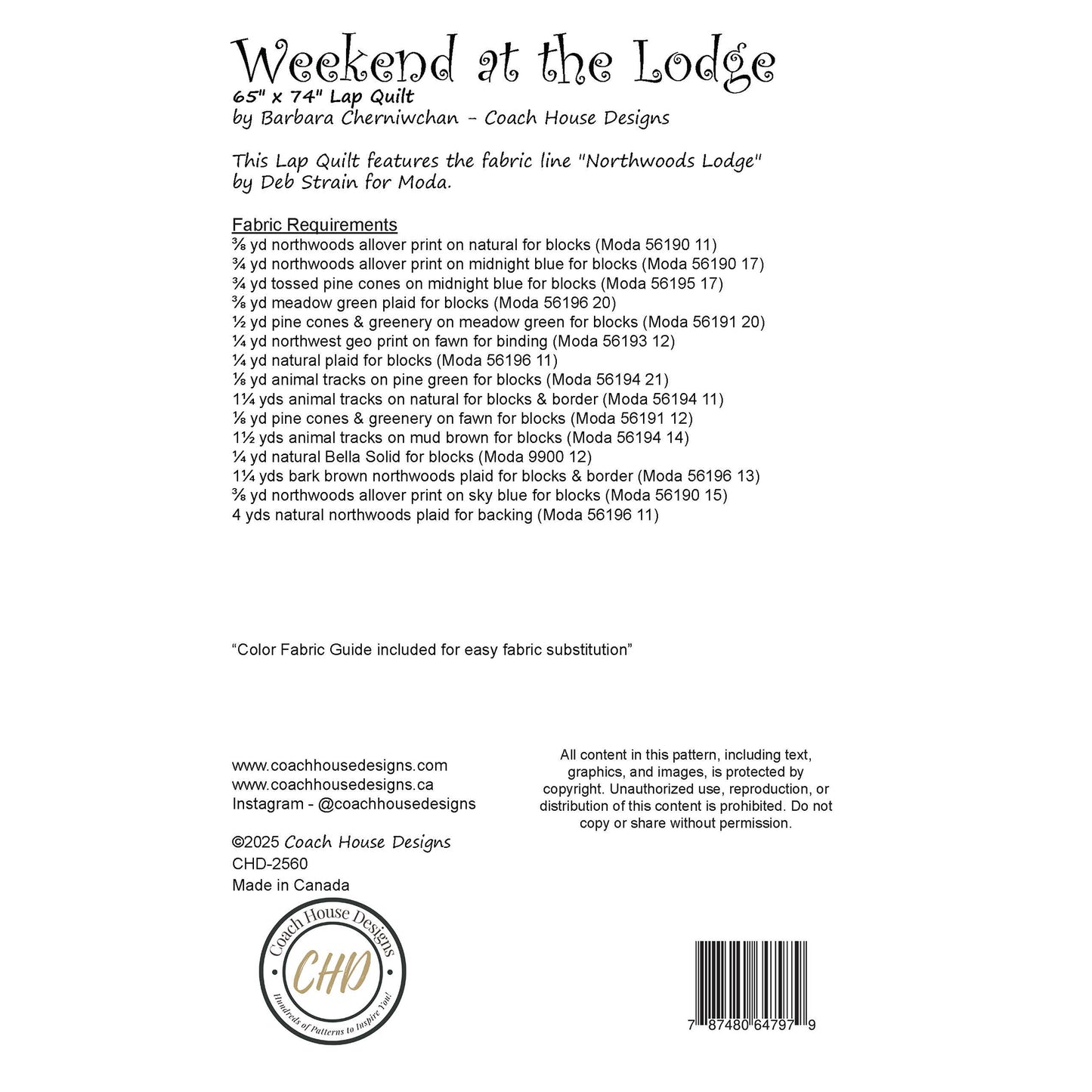 Weekend at the Lodge Downloadable PDF Quilt Pattern