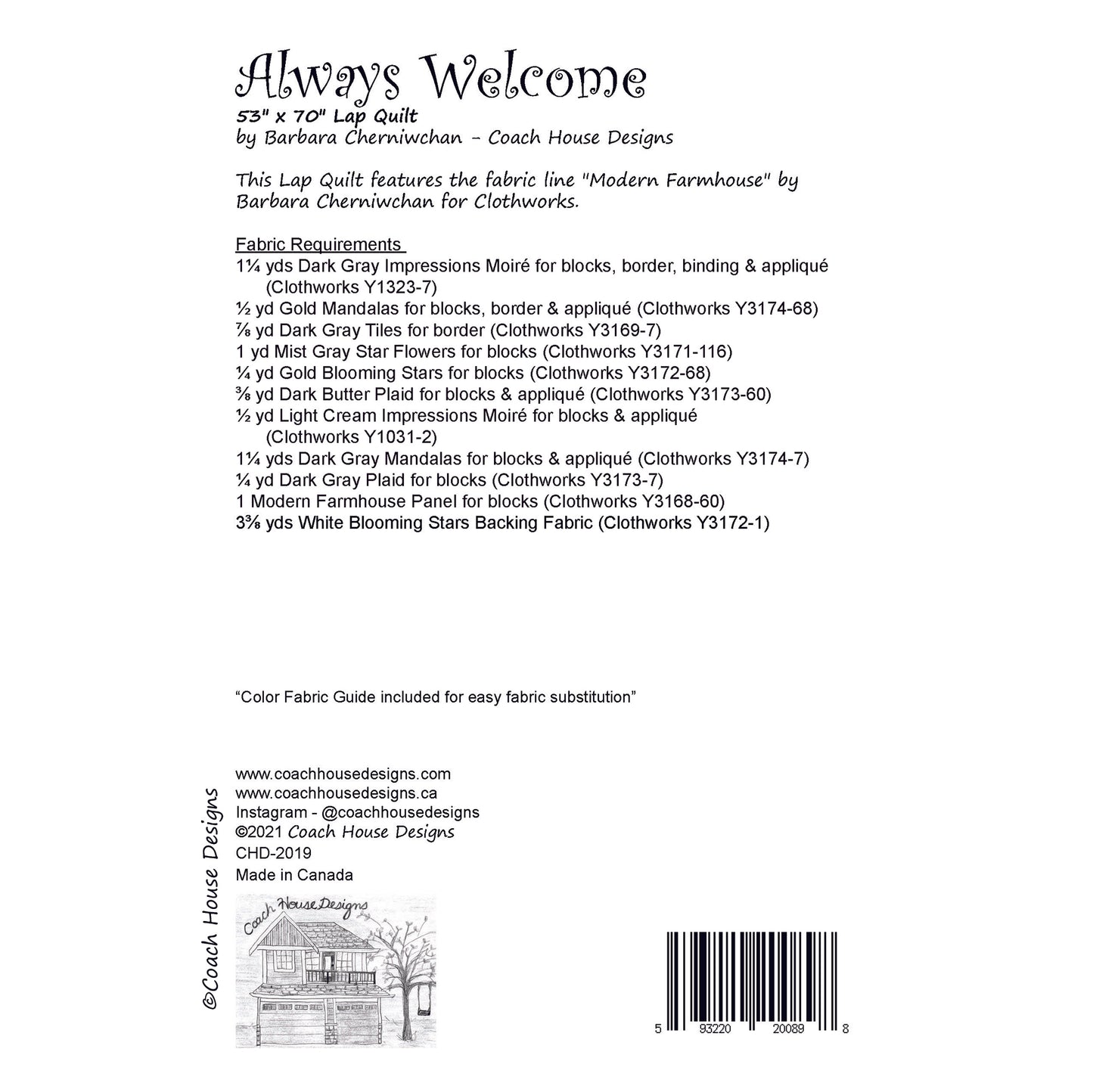 Always Welcome Downloadable PDF Quilt Pattern