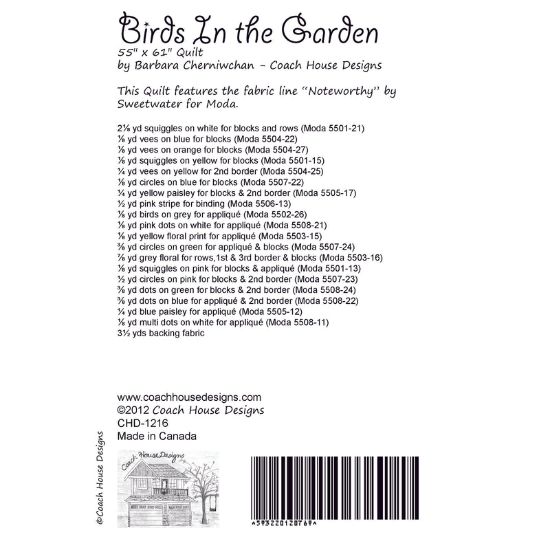 Birds in the Garden Digital Pattern