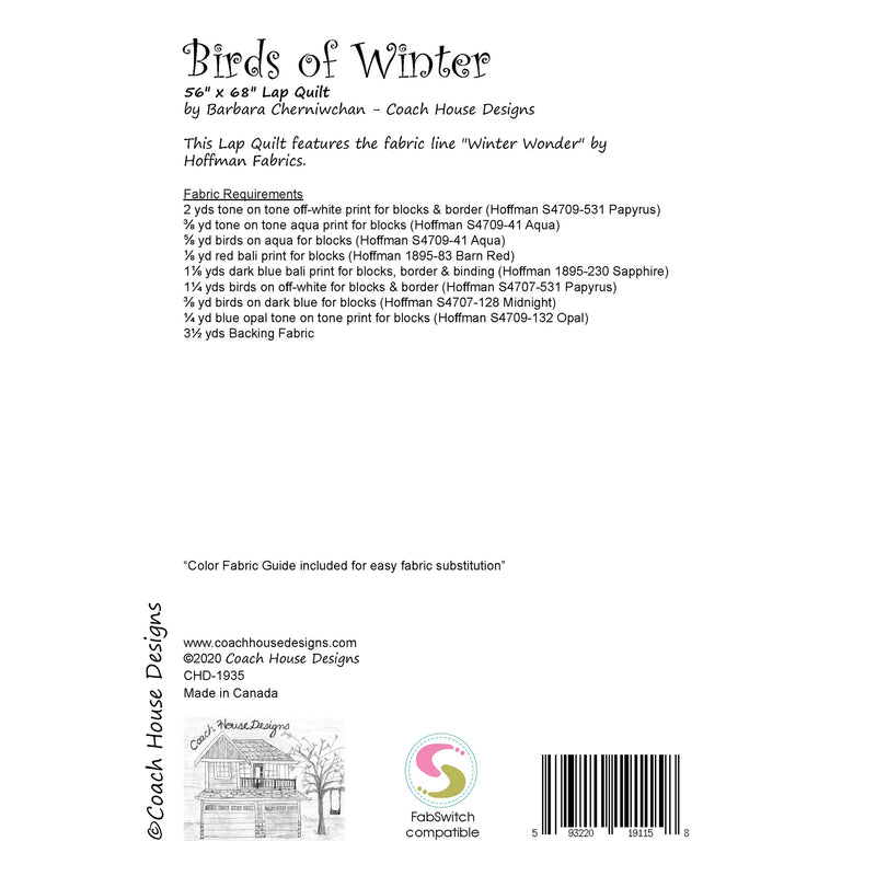 Birds of Winter Downloadable PDF Quilt Pattern