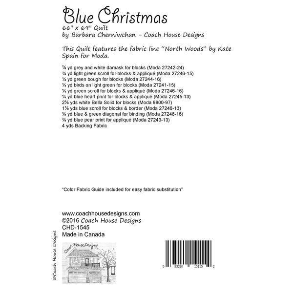 Blue Christmas Downloadable PDF Quilt Pattern – Coach House Designs US