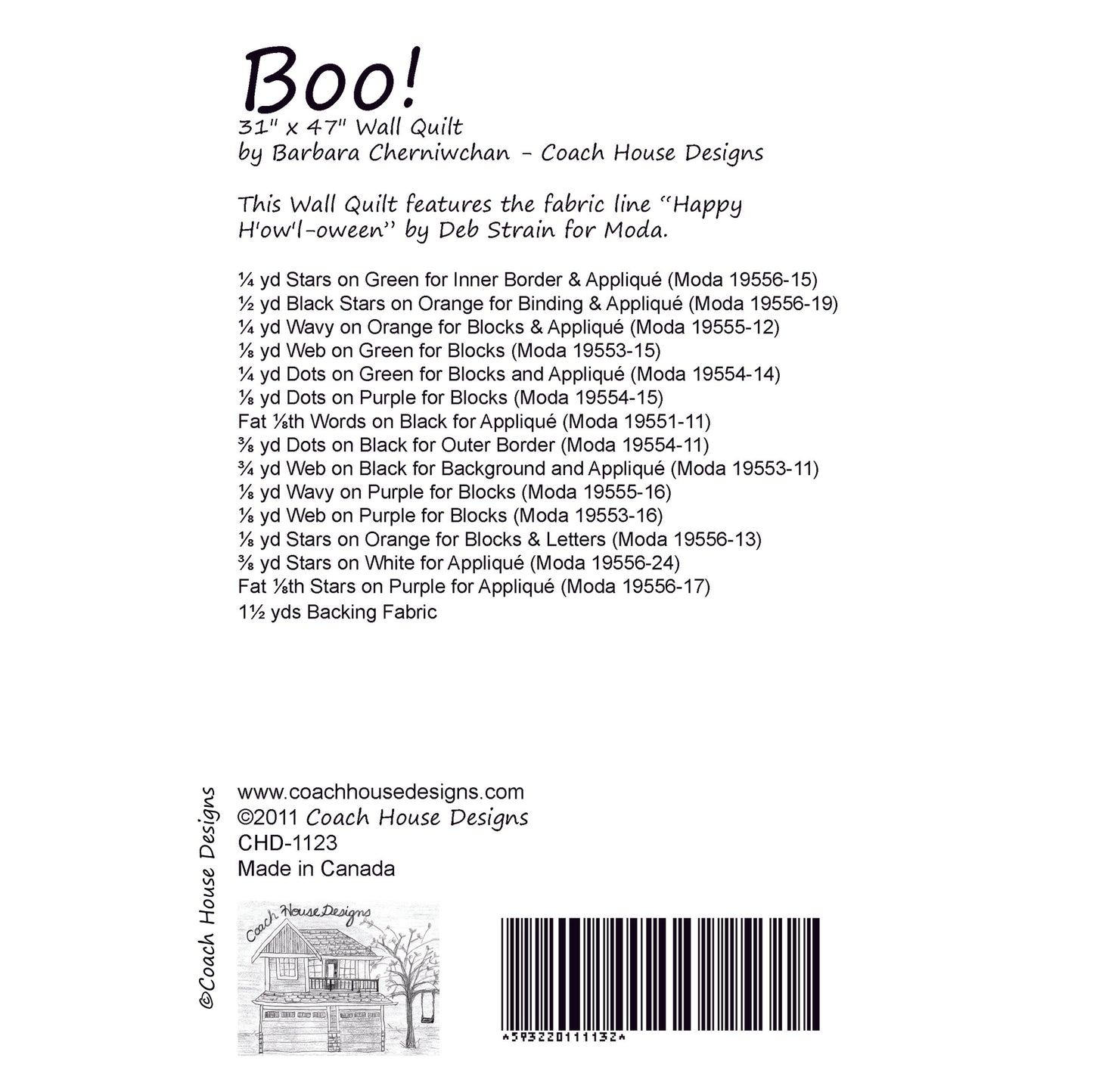 Boo! Quilt Pattern
