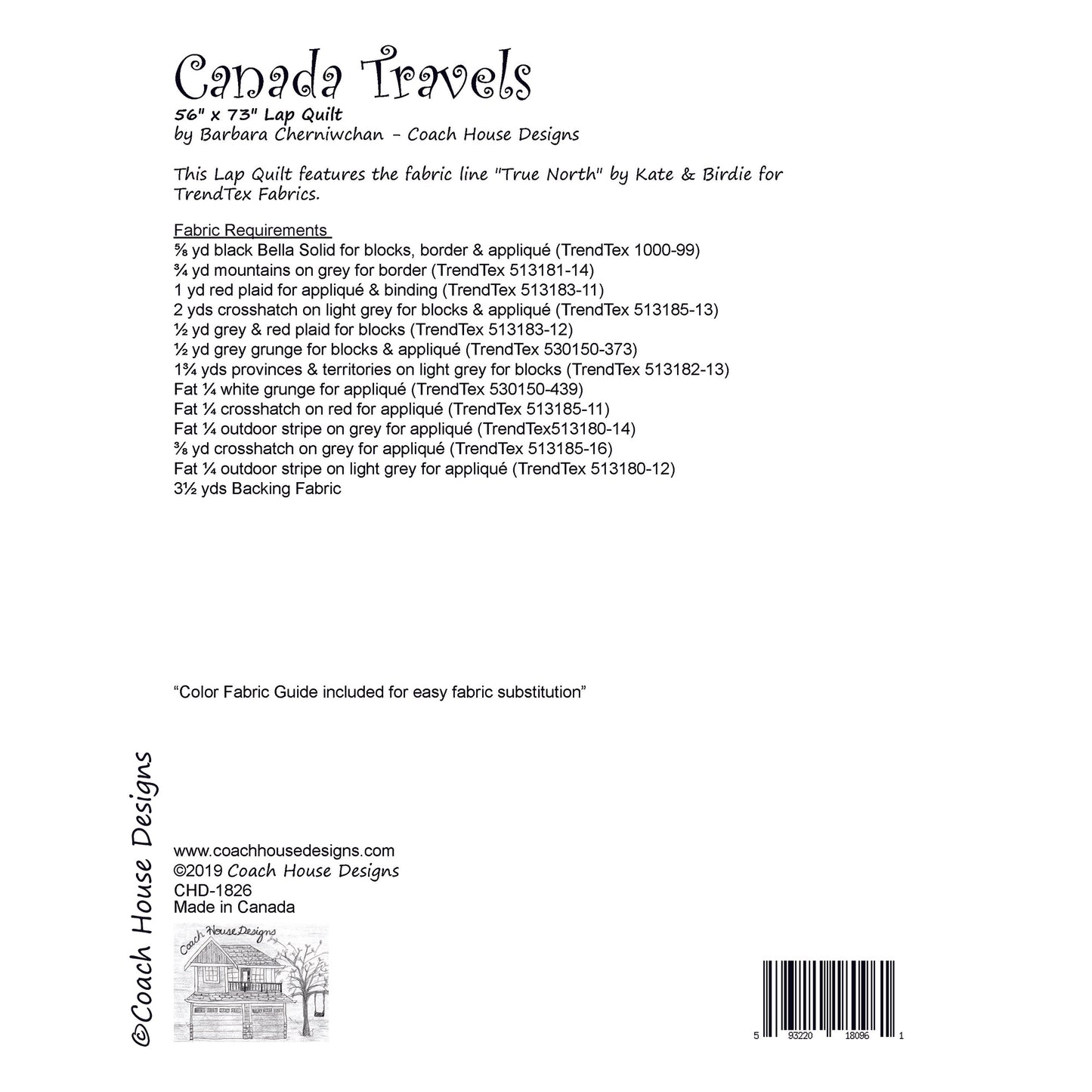 Canada Travels Quilt Pattern
