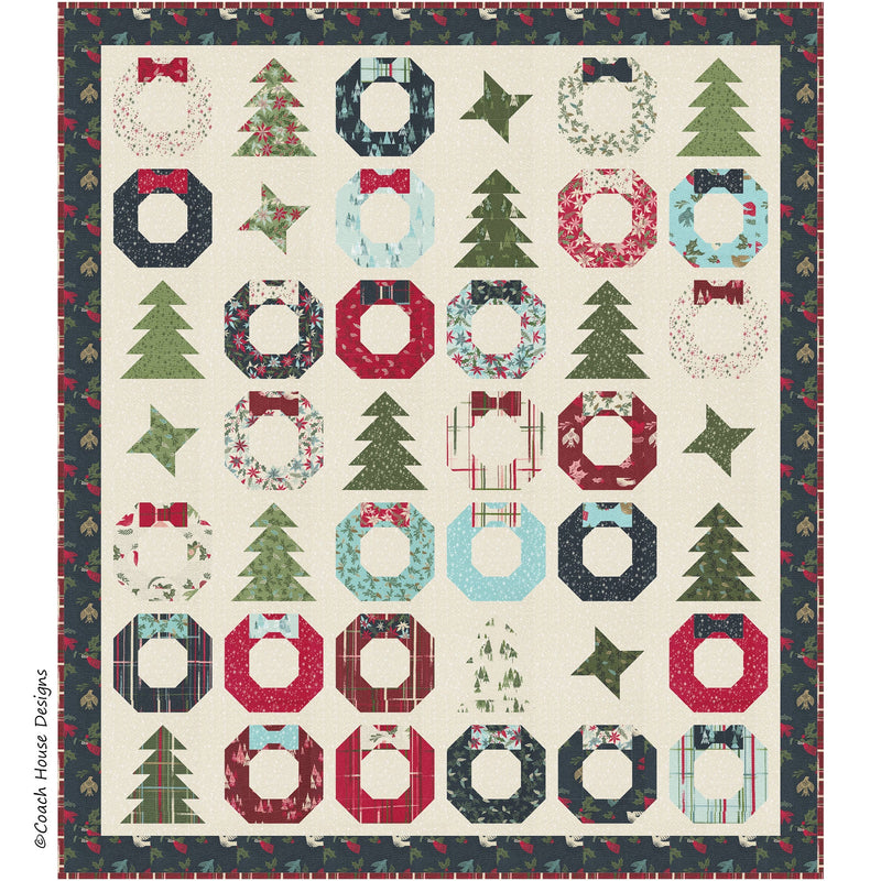 Christmas Cheer Quilt Pattern featuring Good News Great Joy Fabric by Fancy That Design House