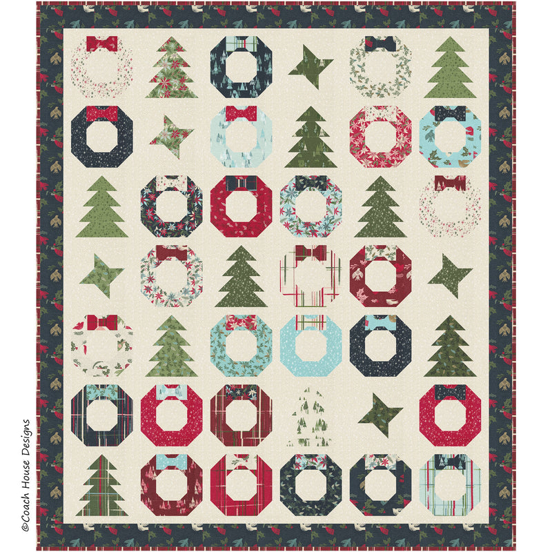 Christmas Cheer Quilt Pattern featuring Good News Great Joy Fabric by Fancy That Design House