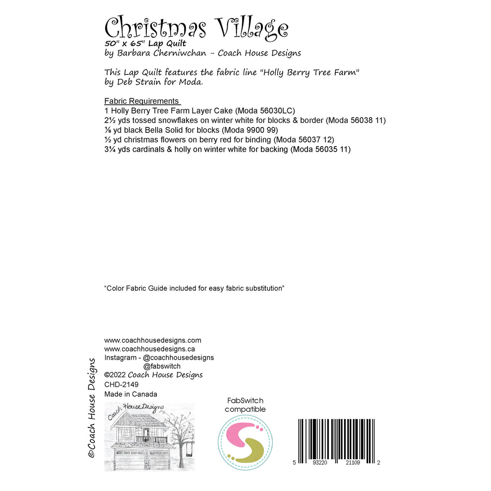 Christmas Village Quilt Pattern – Coach House Designs US