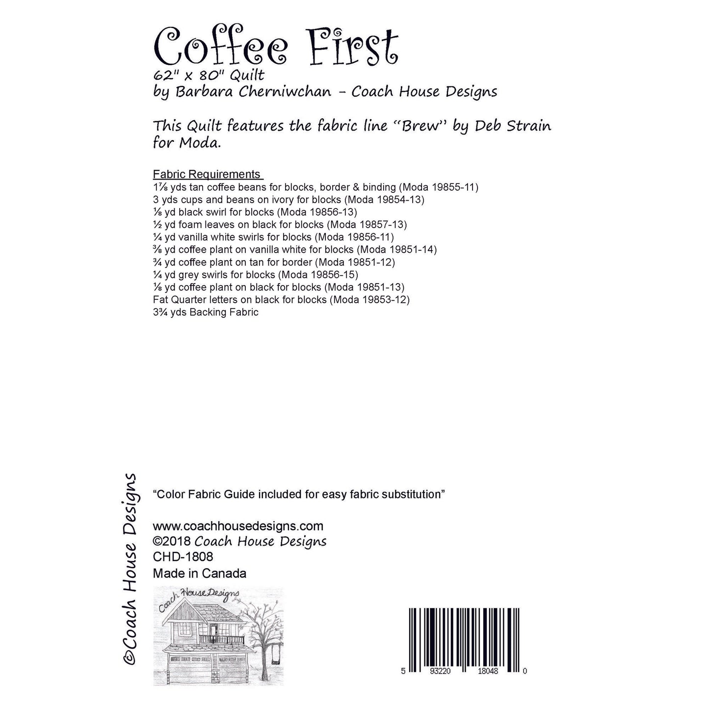 Coffee First Downloadable PDF Quilt Pattern