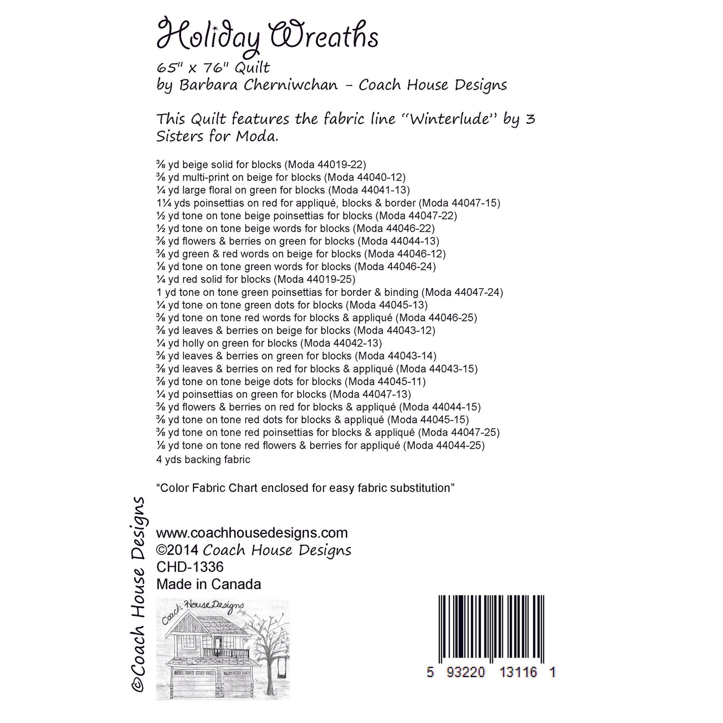 Holiday Wreaths Downloadable PDF Quilt Pattern