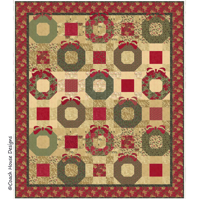 Holiday Wreaths Downloadable PDF Quilt Pattern