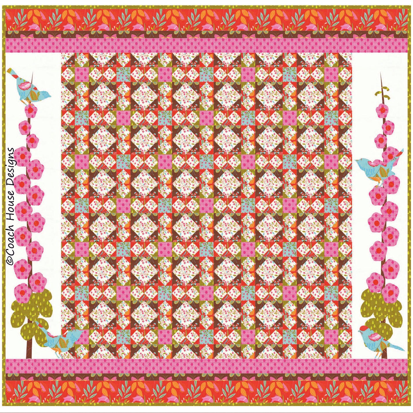 Hollyhock Garden Quilt Pattern