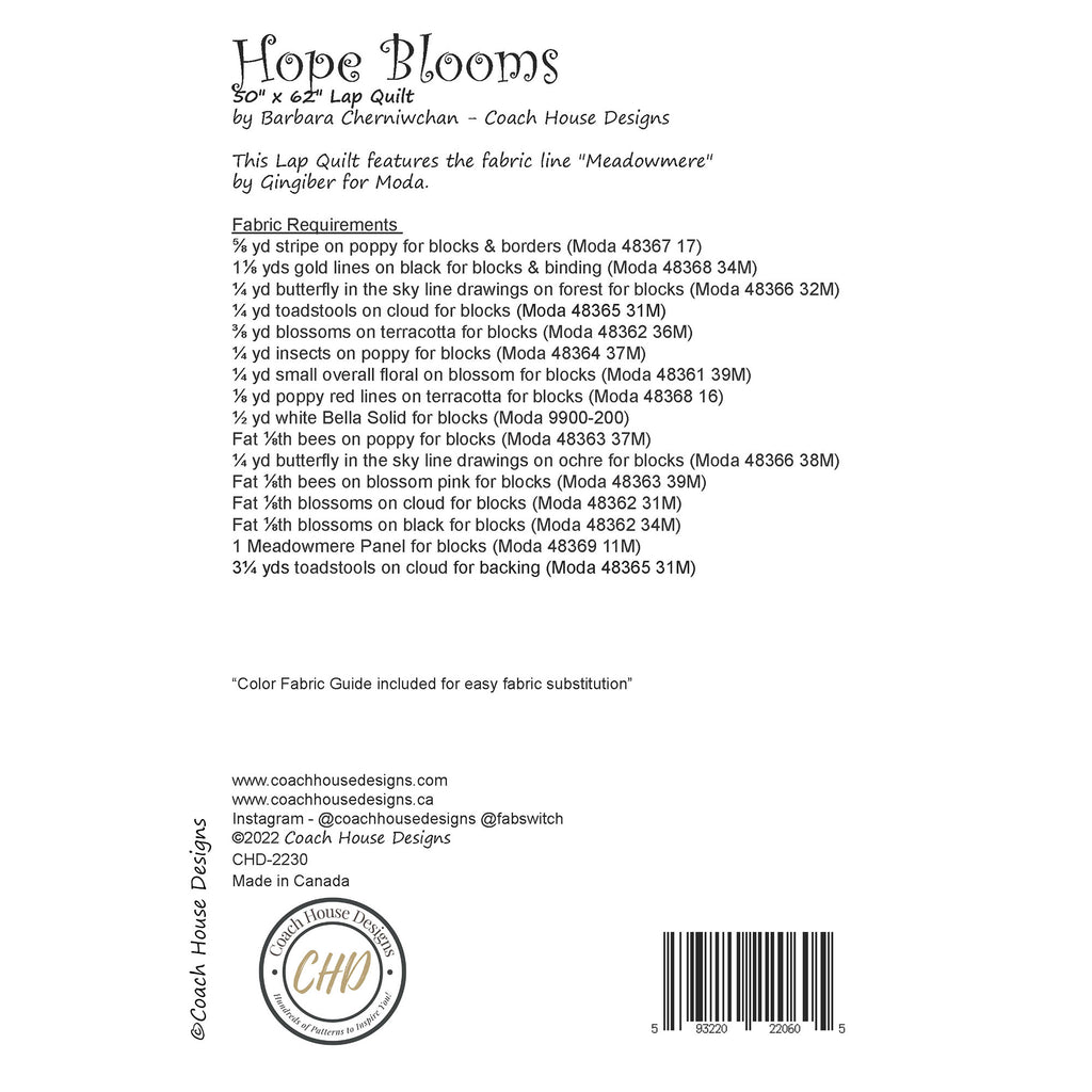 Hope Blooms Lap Quilt Pattern Coach House Designs US hope-blooms-lap-quilt-pattern-coach-house-designs-us