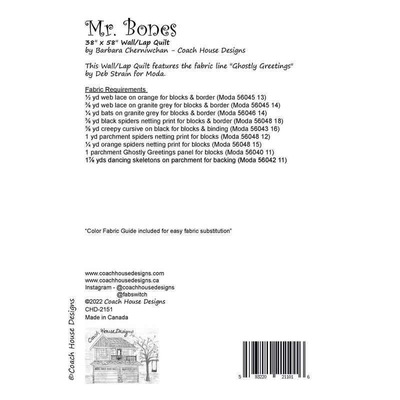 Mr. Bones Downloadable PDF Quilt Pattern