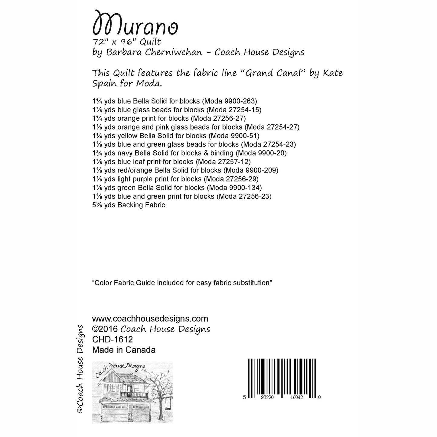 Murano Quilt Pattern