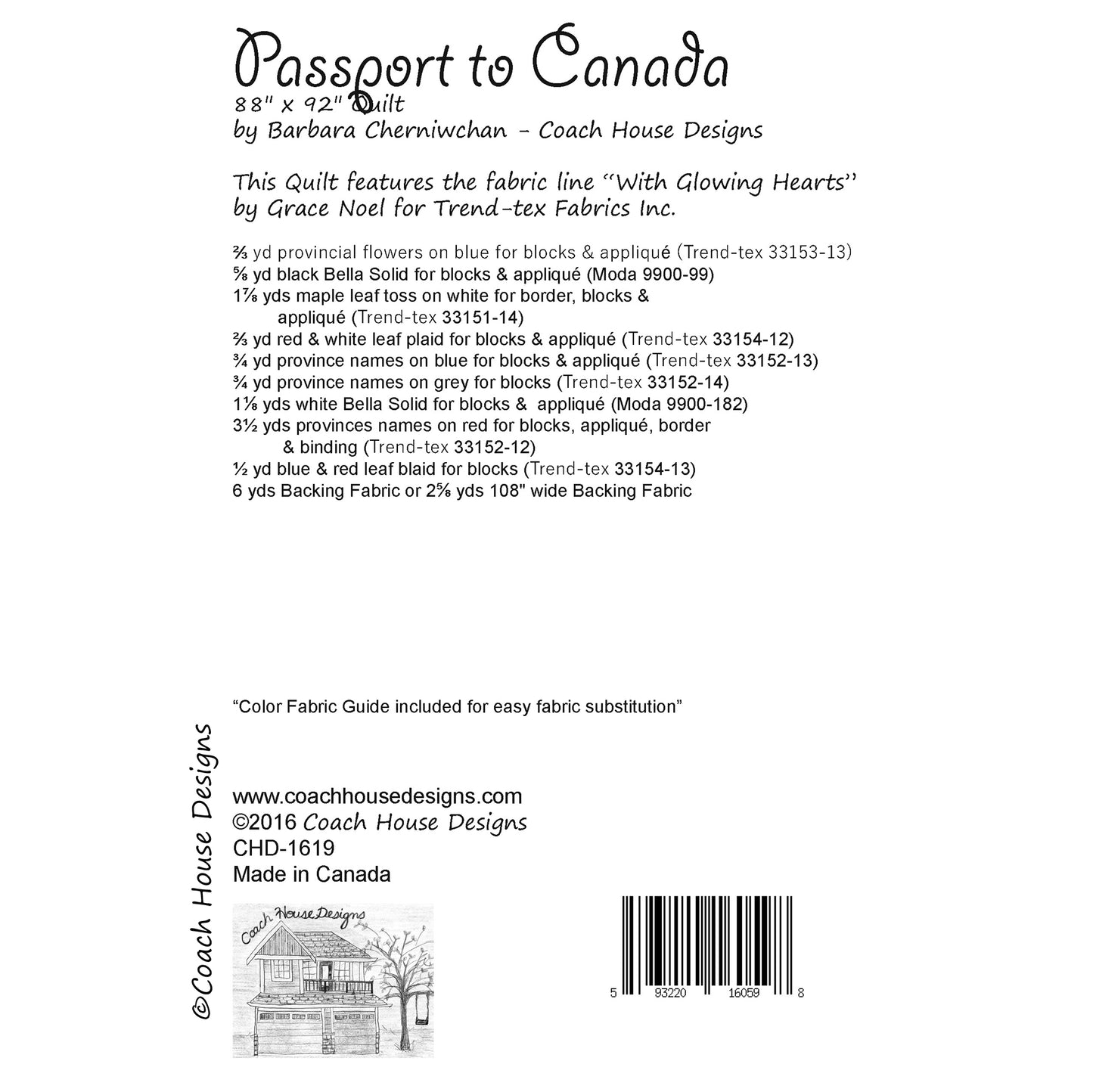 Passport to Canada Downloadable PDF Quilt Pattern