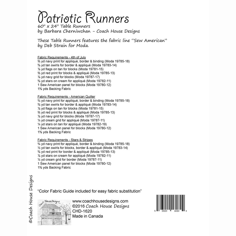 Patriotic Runners Quilt Pattern