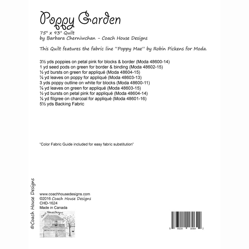 Poppy Garden Downloadable PDF Quilt Pattern