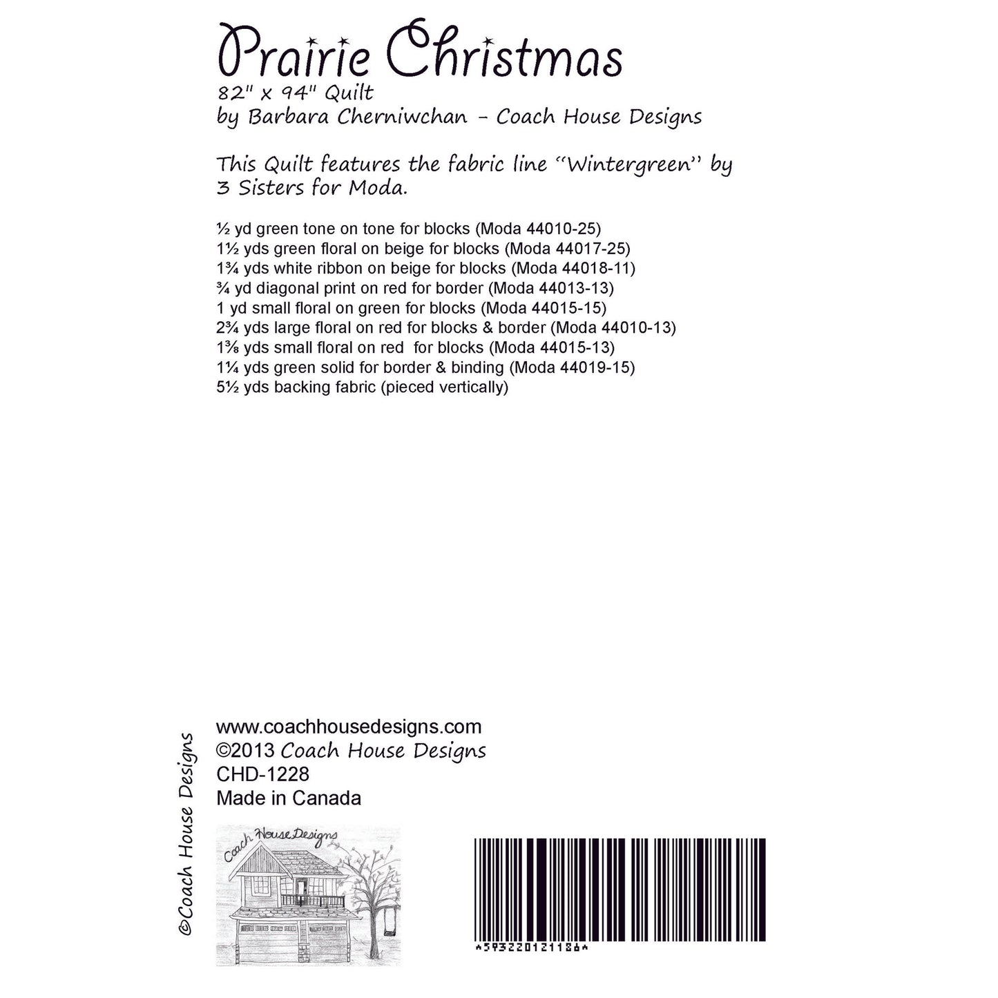 Prairie Christmas Downloadable PDF Quilt Pattern