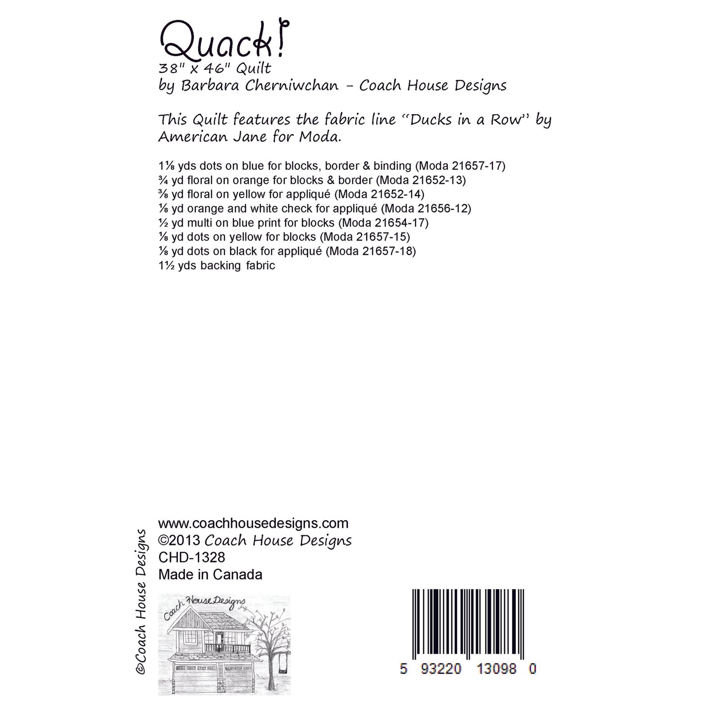 Quack! Quilt Pattern