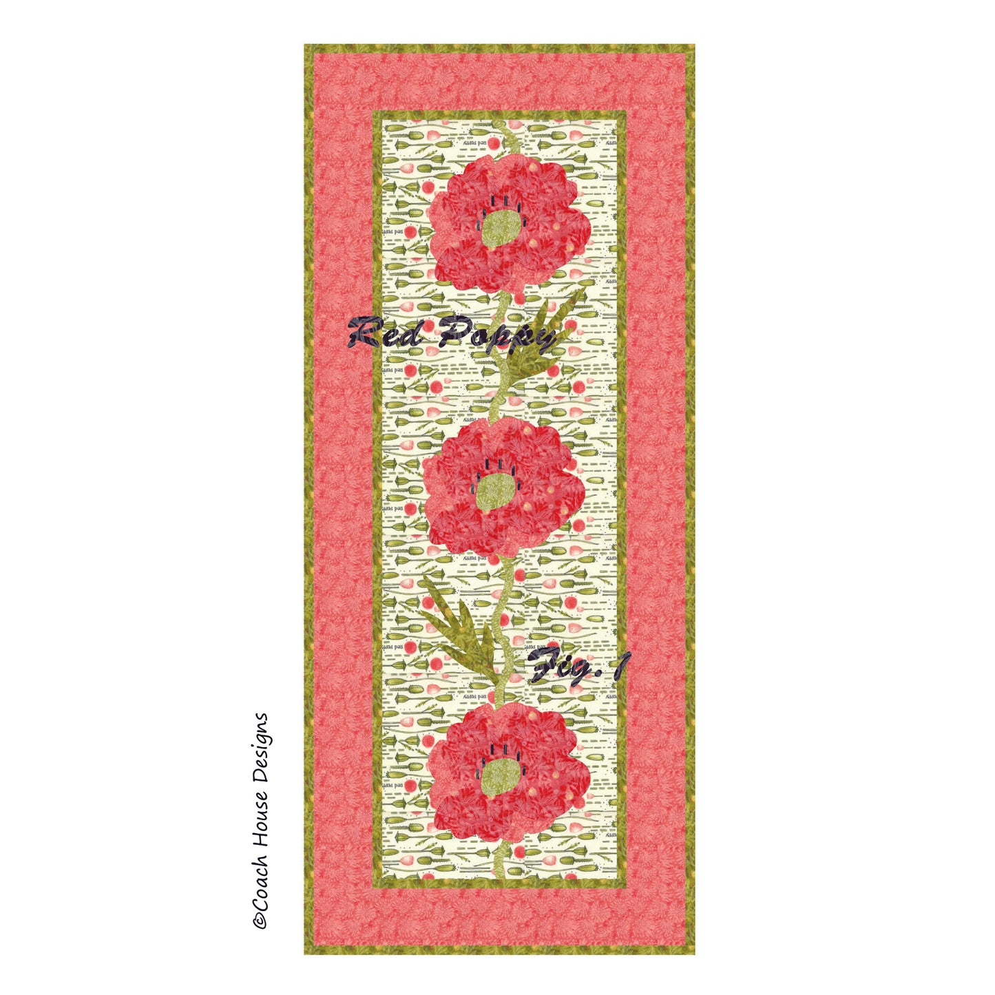 Red Poppy Downloadable PDF Quilt Pattern