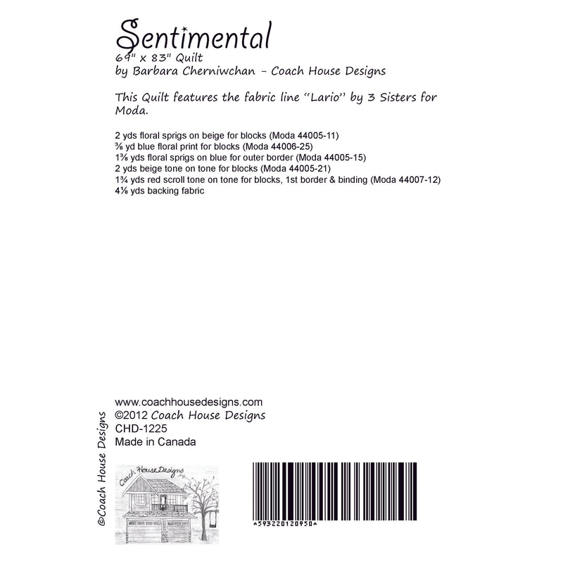 Sentimental Downloadable PDF Quilt Pattern